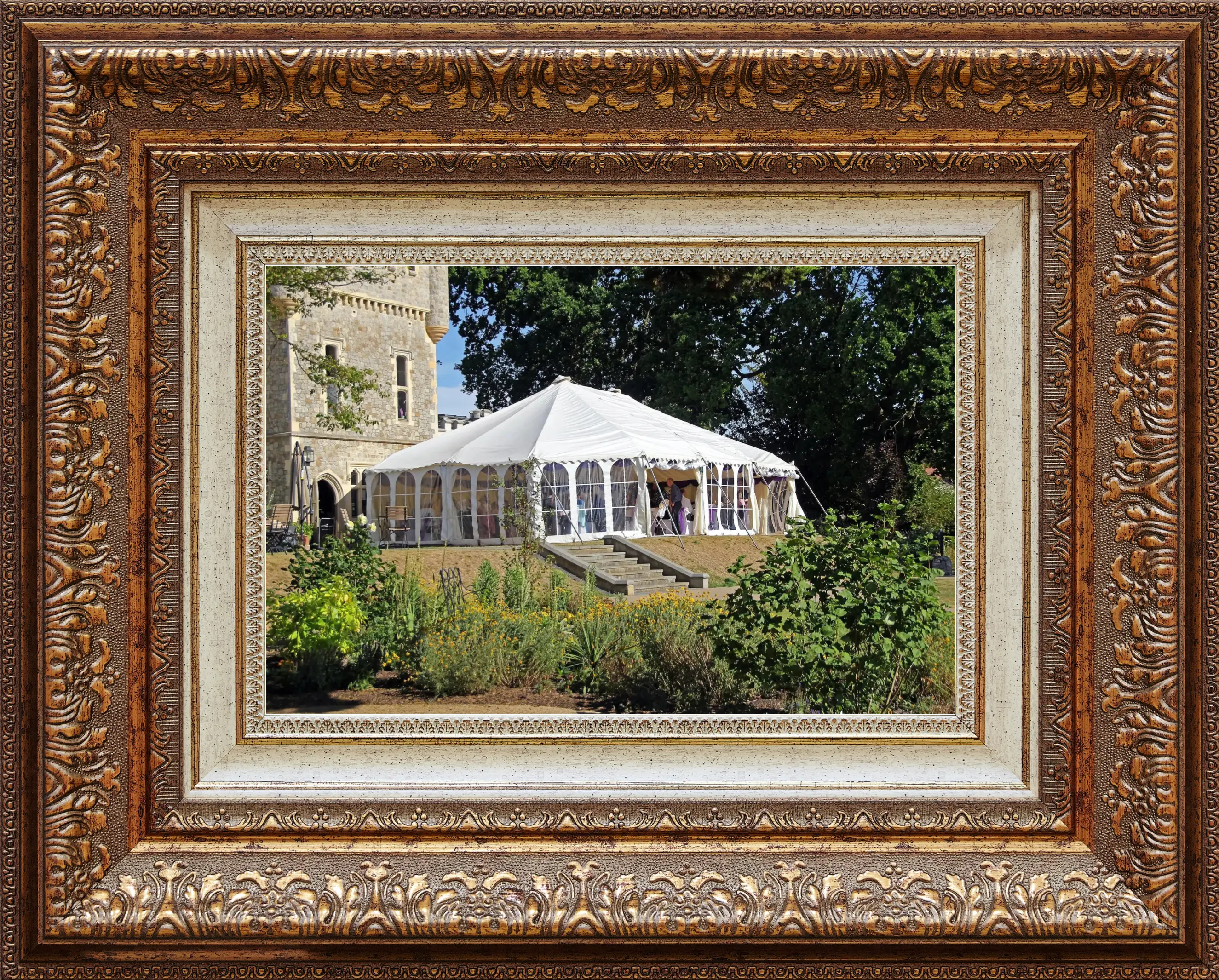 Image of a marquee outside a church